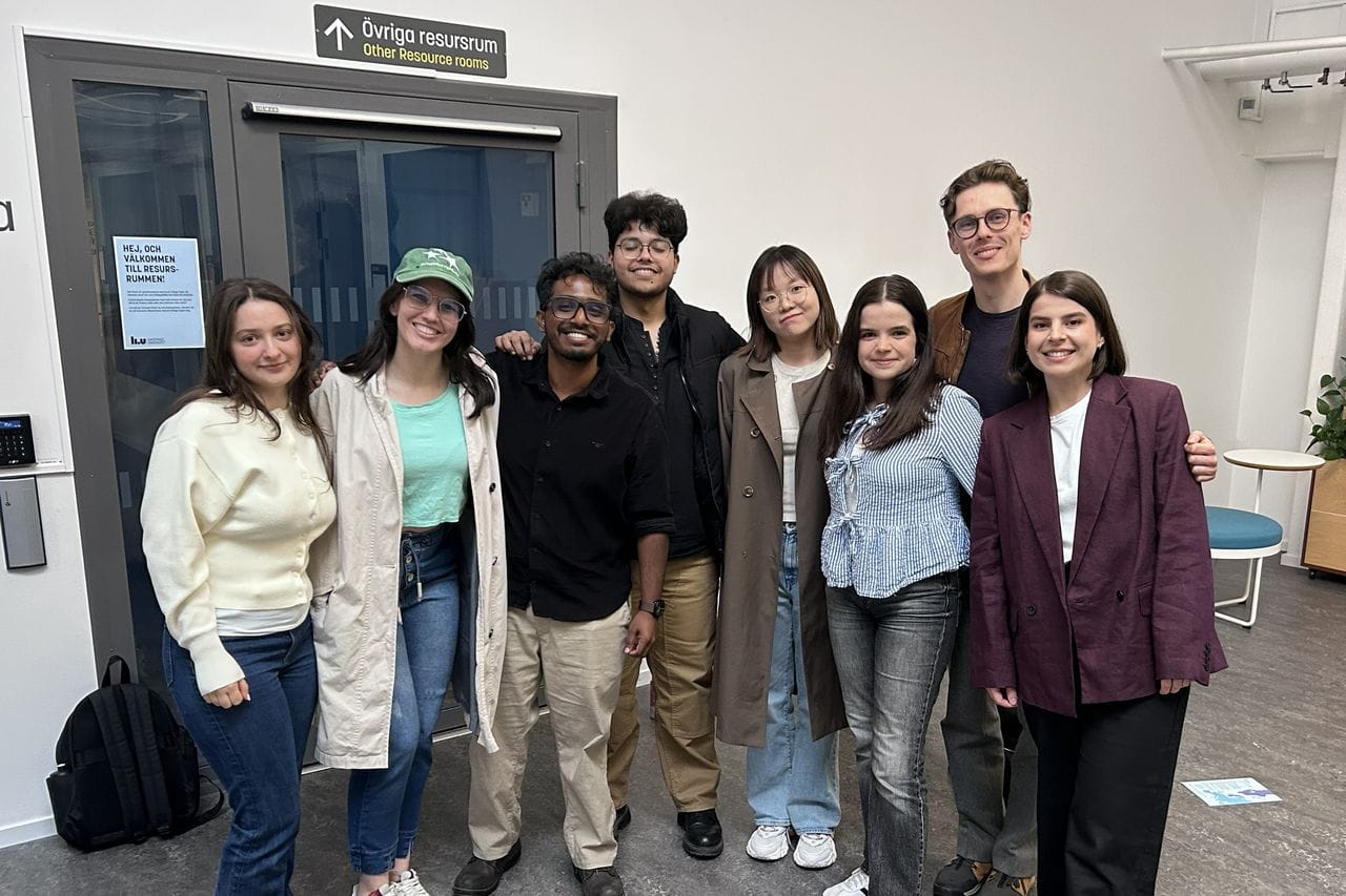 Group photo of Jai with fellow Linköping University International Student Ambassadors