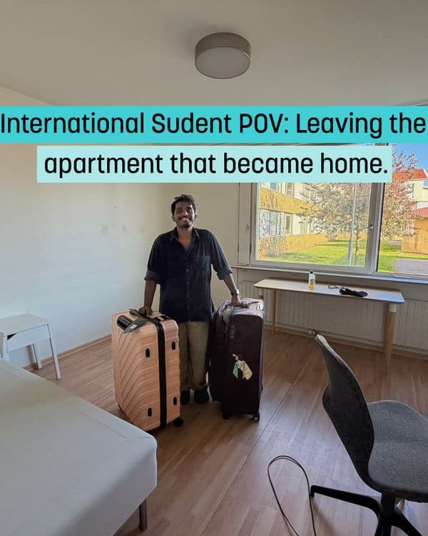 Leaving the apartment that became home carousel about international student life in Sweden