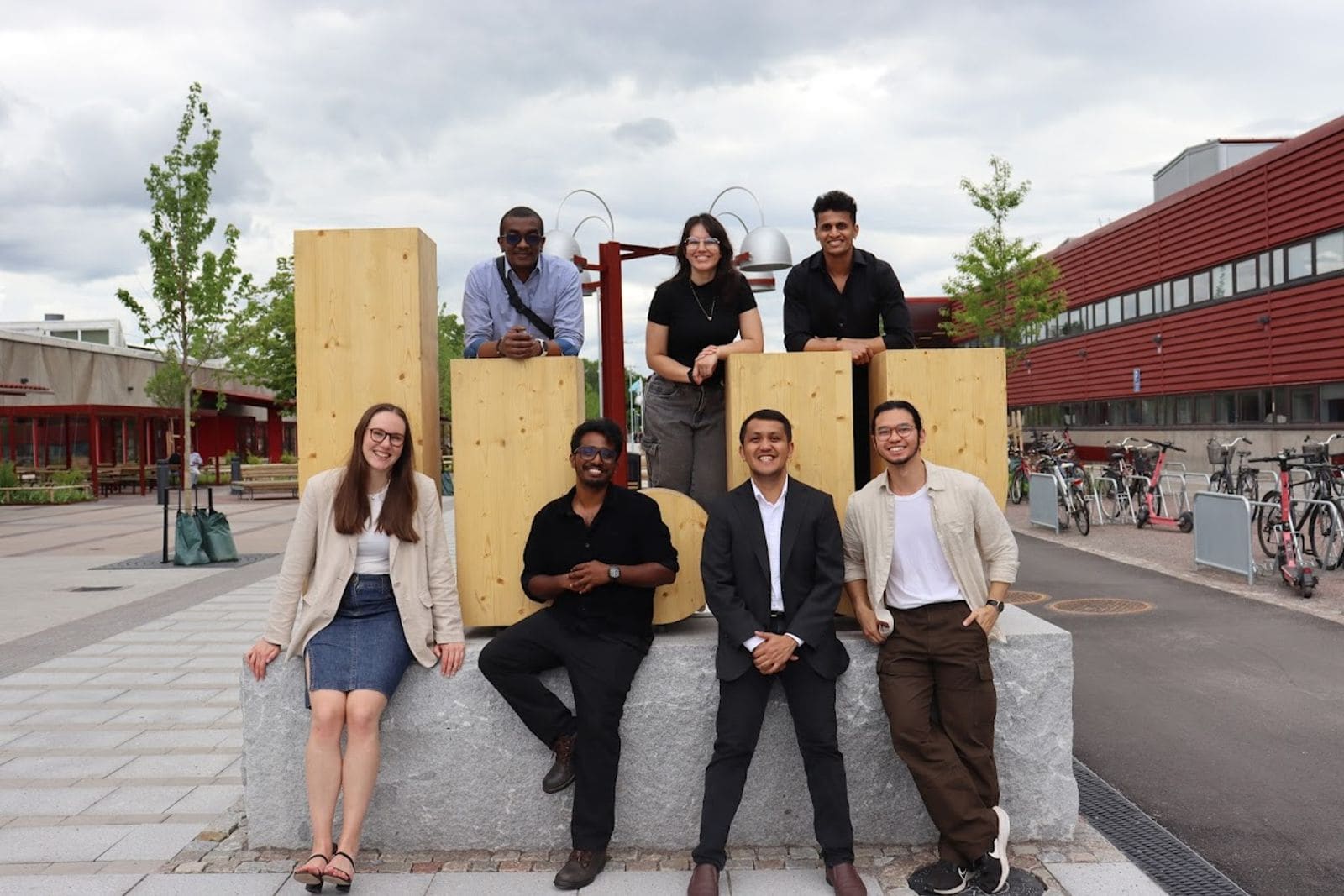 Jai with friends at the Linköping University letters